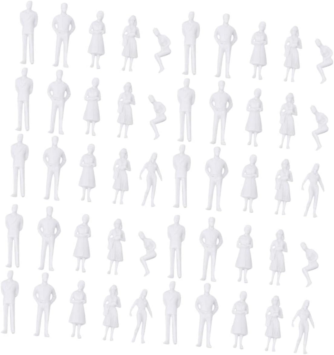TEHAUX 50pcs Model Train People Figures small human figures miniature people sand tray miniatures train model miniature figurines Mini People Models office sand table white model material