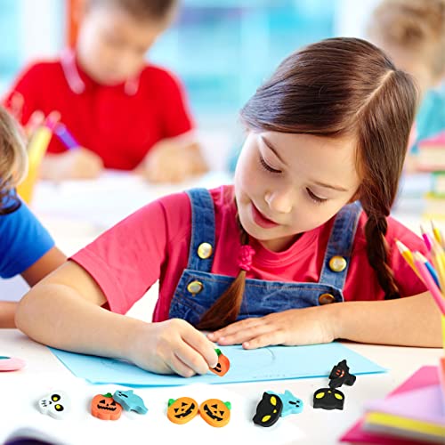 Kesote Radiergummi Kinder Radierer Halloween Deko 48 PCS Geschenk Geburtstag Party Mitgebsel Kürbis Fledermaus Geist
