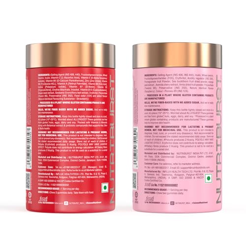 Image of Nutriburst Super Beauty Combo : Biotin Gummies for Healthy Hair, Skin & Nails + True Radiance Collagen Builder Gummies | Stronger Hair & Glowing Skin | No Added Sugar (Pack of 2X60)