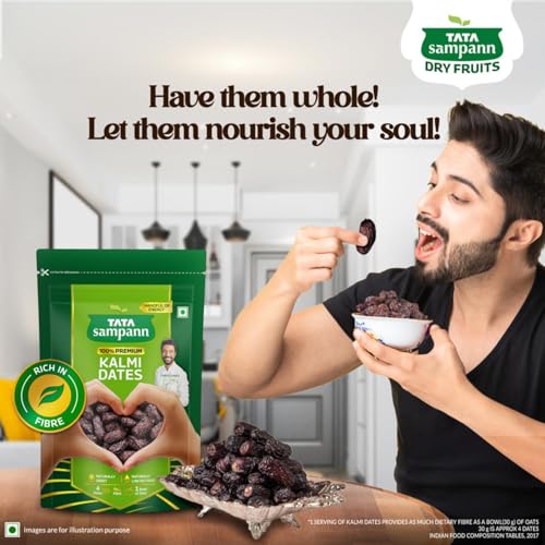 Image of Tata Sampann Premium Kalmi Dates /Khajoor, 200g, Rich in Fibre, Naturally Sweet, Naturally Low-Fat Food