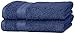 Amazon Basics - Set di 2 asciugamani per le mani che non sbiadiscono, colore Blu Reale