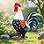 chisheen Metal Rooster Decor,Yard Chicken Decorations,Outdoor Garden Statues, Metal Chicken Sculpture for Backyard Patio Kitchen Decor & Lawn Ornaments