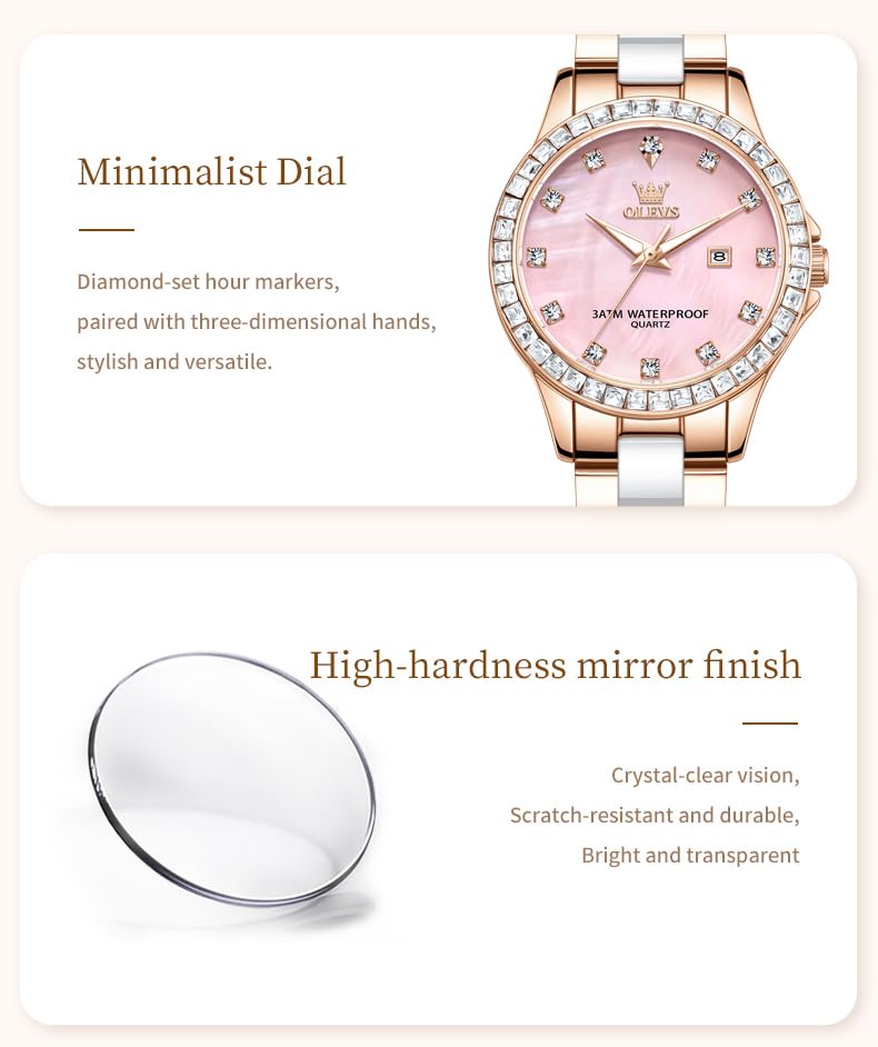 Image of OLEVS Womens Watch Gold Ladies Dress Elegant Luxury Stainless Steel Waterproof Easy to Read Small Wrist Watches for Women