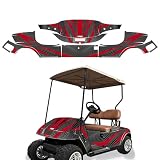 Amr Racing Golf Car Graphics Kit: Golf Cart Stickers For Ezgo Txt (1994-2013), Featuring Zooted Design In Red And Black, Upgrade Your Ride With Protective Stickers!