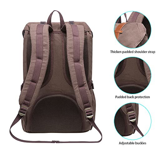 KAUKKO Laptop Backpack Travel Outdoor Weekend Bag Carry on Daypack Stylish and Durable Rucksack Hiking Backpack Fits 15.6"(5-1-coffee2)