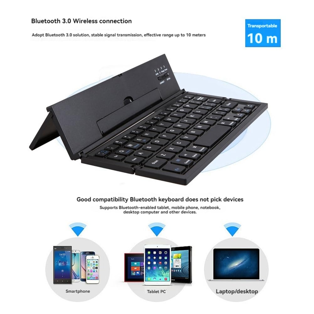 Tastiera Bluetooth Pieghevole da Viaggio Portatile Mini Tastiera BT Wireless per Telefono Cellulare Tablet Computer