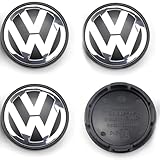 4 Stück Nabendeckel für Volkswagen VW 65mm Radnabendeckel Felgendeckel Felgenkappen Nabenkappen Wheel Caps Radnabenabdeckung