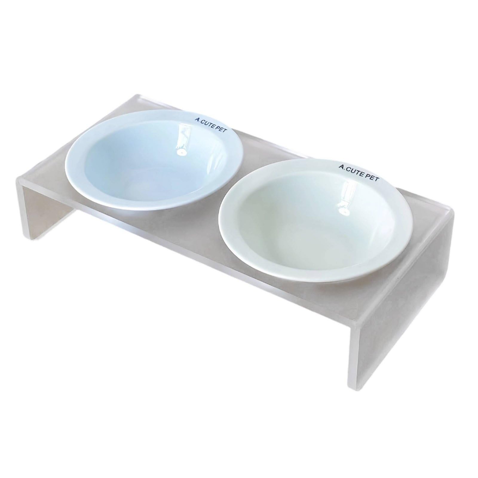 Ciotola per Gatti Ciotola Ciotola Rialzata Ciotola Antiscivolo Ciotola Ergonomica in Ceramica con Superficie Non Porosa Supporto in Acrilico Satinato, color to 3