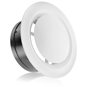HG Power 6 Inch Soffit Vent Adjustable Air Vent Cover ABS Round Ceiling Vent Covers for Living Room