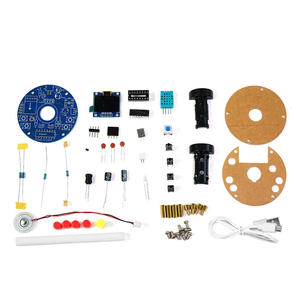 Littimoon USB Humidifier Electronic DIY Welding Kit Circuit Board OLED Display Temperature and Humidity Atomizer DIY Parts
