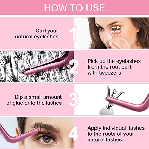 280 peças de cílios individuais 20D-D-0.07-9-16mix de cílios 10D 20D C D Curva cílios postiços infer