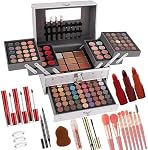 UNIFULL 132 Maquillage tout-en-un pour les femmes Kit complet, Kit de maquillage professionnel, Ensemble de cadeau de maquillage pour femmes et fillettes, Inclut les brosses pour ombres à paupières/pierres/conceler/Lip Gloss/Eyeliner/Mascara/Makeup(006N2-Argent)
