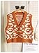 SweatyRocks Girl's Leopard Print Button Front Sweater Vest V Neck Sleeveless Cardigan Casual Knit Tops Orange 12Y