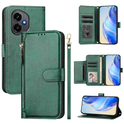 Étui Honor 400 5G rabat portefeuille cuir PU HBP-L29 clapet vert