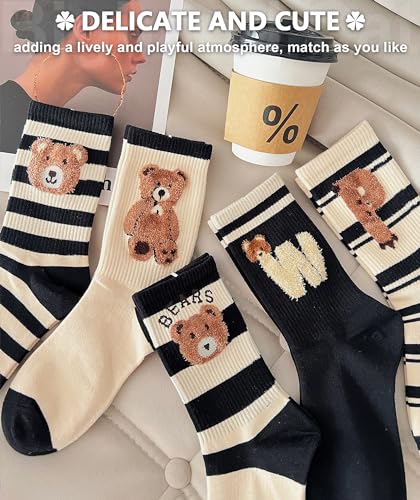 Image of IIG 5 Pairs Womens Novelty Cute Crew Socks Colorful Funny Ankle Socks Gifts for Womens Socks