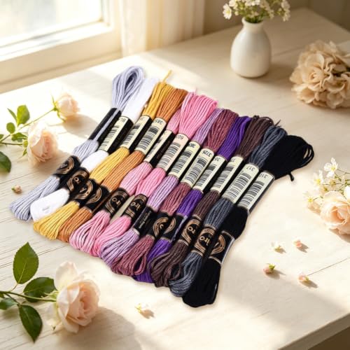 Image of 12 Skeins 105 Yards Gradient Embroidery Yarn Thread for Crafts