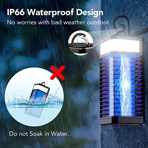 Gkkown Bug Zapper Outdoor And Indoor, Mosquito Zapper, Fly Zapper, Electric Rechargeable Cordless Waterproof Mosquito Trap, Mosquito Killer Lamp For Home, Patio, Camping And Rv, Usb Battery Powered #TOP4