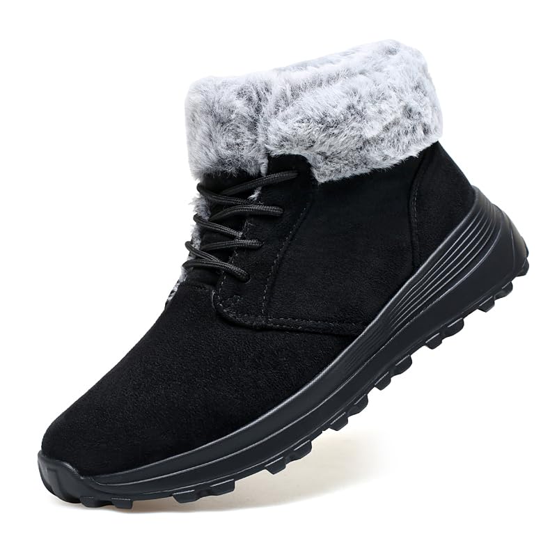 Image of SNEKARMIN Men Snow Boots Outdoor Shoes For Male Thick Sole Sneakers for Men Winter Shoes Botines Tenis Keep Warm Fluff Mens Ankle Boots