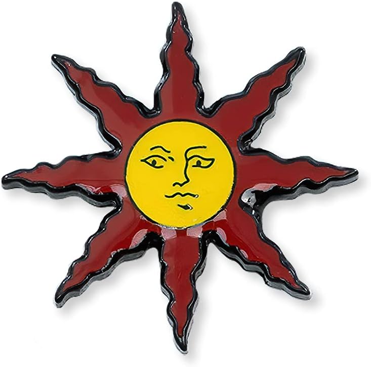 Dark Soul Sun Enamel Lapel Pin 1"