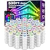 500FT RGB Eaves Lights with App Control DIY Scene Modes IP67 Waterproof Outdoor Under Eave Lighting for House Party Holiday
