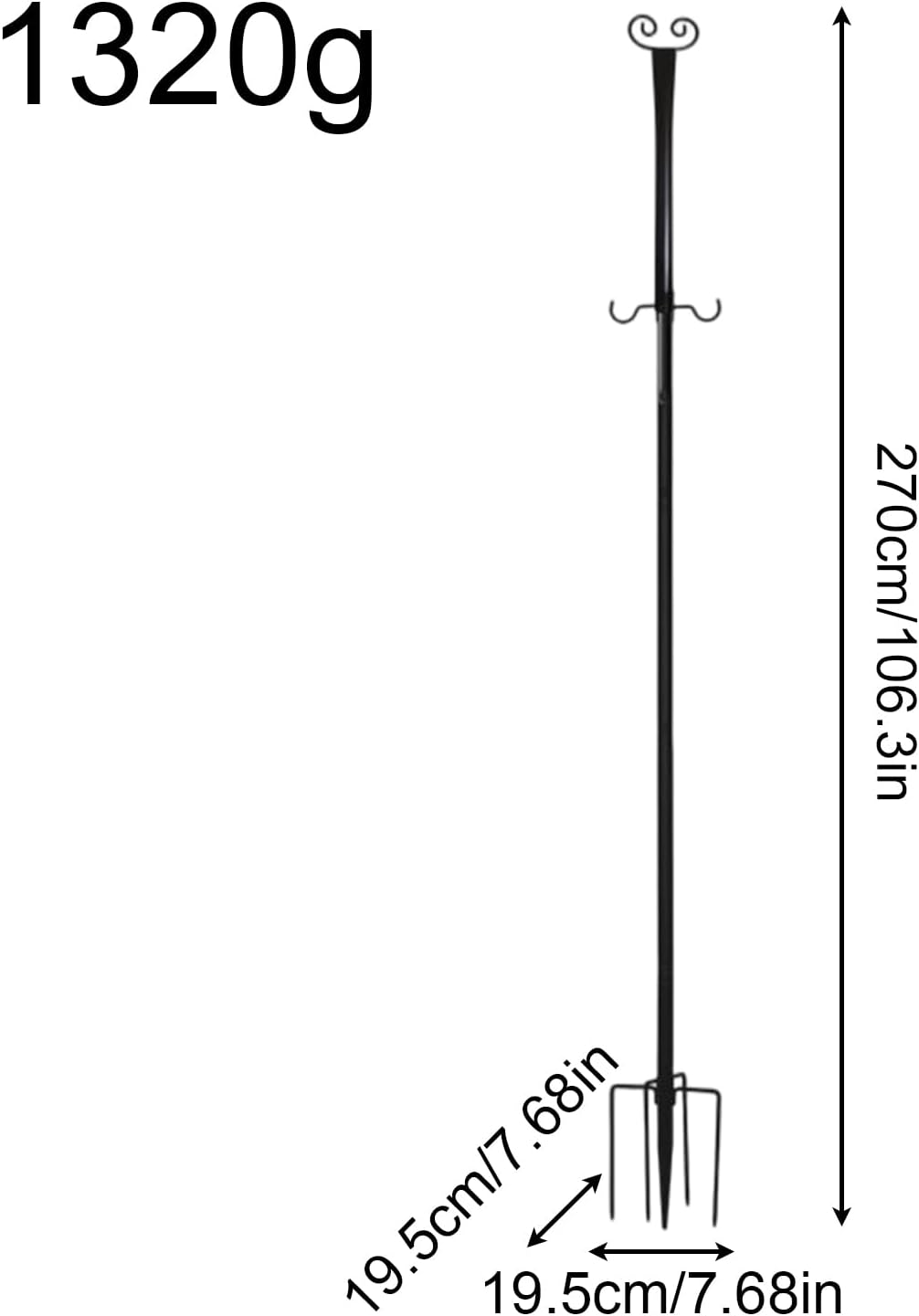 String Light Poles - Thickened Metal Rustproof Stand, Deck Patio String Lights Hanger for Garden Yard, Outdoor Fixture with Secure Stability, Lawn Decor, Pathway Post for Driveway and Grassland