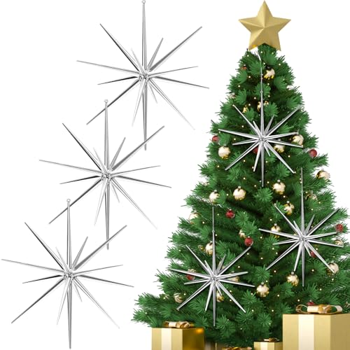 La Mejor Recopilación de Ãrboles de navidad los mejores 10. 43 Syhood 6 Adornos Navide?os de Estrellas Brillantes 8 Pulgadas Adornos Colgantes para ¨¢rbol de Navidad con Forma de Estrella de Bel¨¦n y Purpurina Explosiva 3D para...