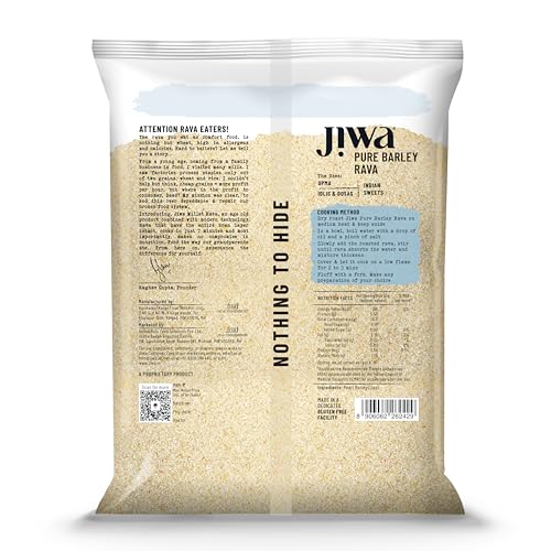 Image of Jiwa Pure Barley Rava | 500 G | Cooks In 7 Minutes | Millet | Jau Rava | Low GI | Suitable for Diabetics