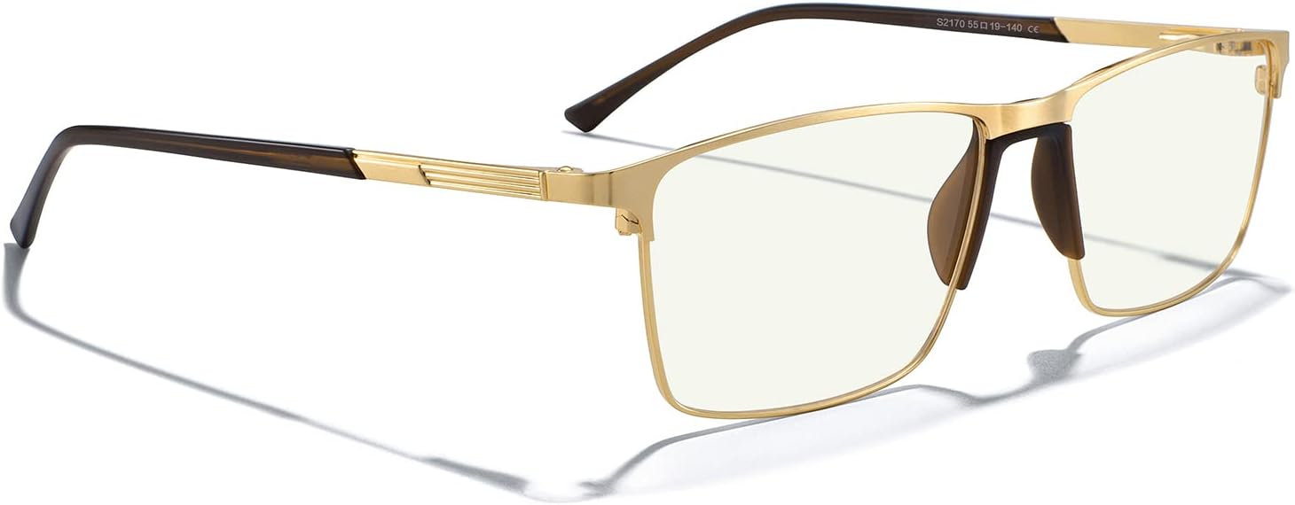 MERRY'S Reading Glasses - Fashion Blue Light Blocking Glasses Metal Frame Spring Hinge Readers for Men Eyeglasses