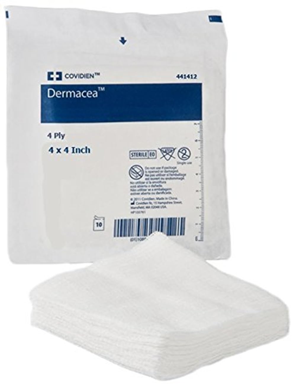 Dermacea Non-Woven Sponge, 4 x 4 Inch, Sterile, 50 Count