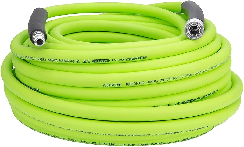 Flexzilla HFZPW426100Q-E 4200 PSI, 100' Pressure Washer Hose, 3/8 in. x 100 ft, ZillaGreen