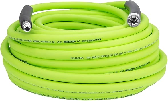 Flexzilla HFZPW426100Q-E 4200 PSI, 100 Pressure Washer Hose, 3/8 in. x 100 ft, ZillaGreen