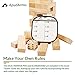 ApudArmis Giant Tumble Tower (Stack from 2Ft to Over 4.2Ft), 54 PCS Pine Wooden Stacking Timber Game with 1 Dice Set - Classic Block Giant Outdoor Game for Teens Adults Family