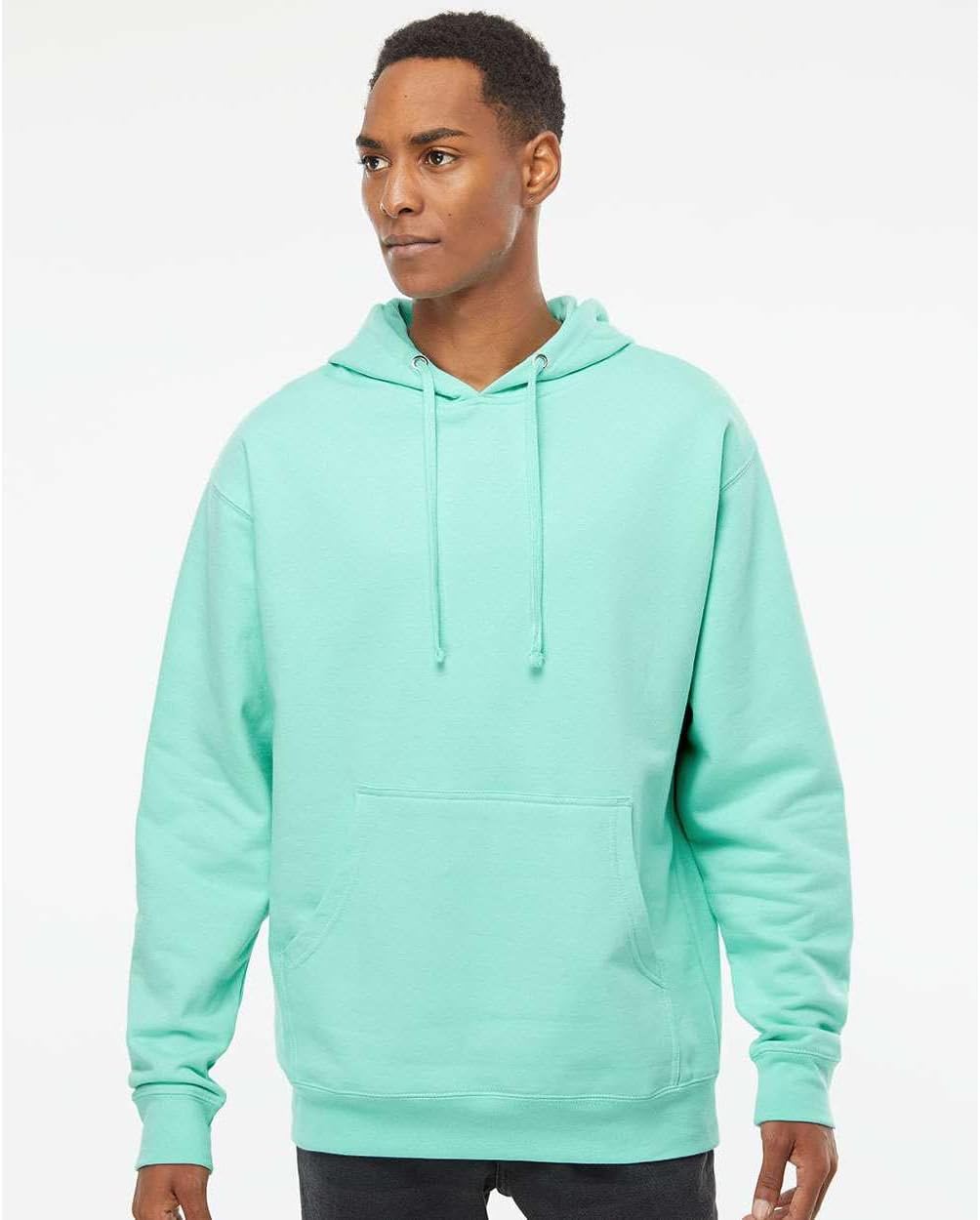 Independent Trading Co. Midweight Hooded Pullover Sweatshirt L Mint - Image 2
