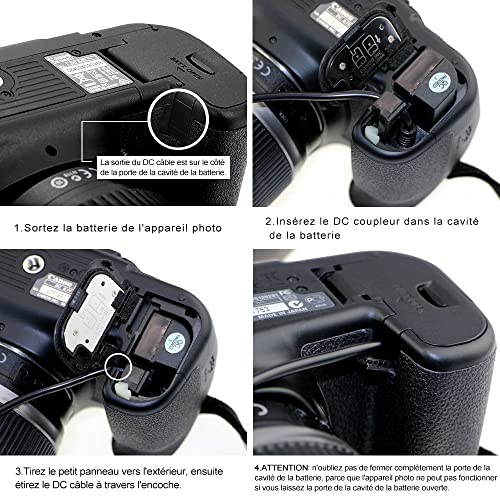 Glorich ACK-E6 adaptador de corriente alterna para Canon EOS 5DS, 5DS R, 5D Mark II, 5D Mark III, 5D Mark IV, 60D, 60Da, 6D, 6D Mark II, 70D, 7D, 7D Mark II, 80D cámaras DSLR, totalmente descodificada - imagen 4