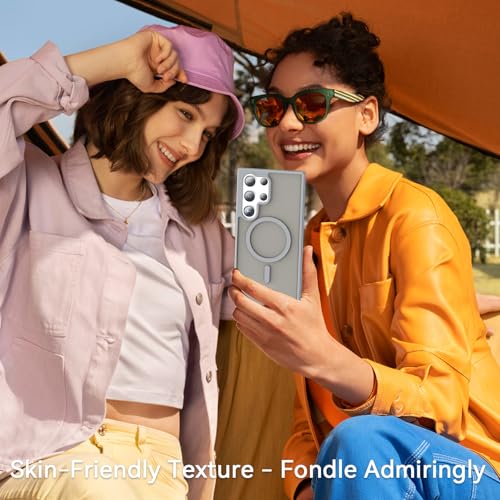 Image of OWKEY S23 Ultra Case 6.8'', Magnetic Samsung Galaxy S23 Ultra Case for Magsafe, [Shockproof Military] Translucent Back Slim Bumper Cover Phone Case Galaxy s23 Ultra case, Gray