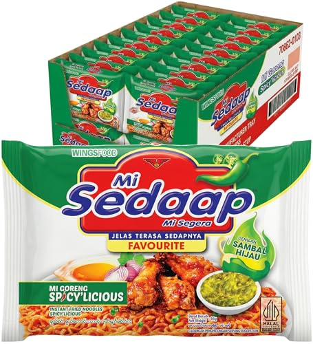 Image of Mi Sedaap Spicylicious Instant Fried Noodles, 3.03 oz, Pack of 40