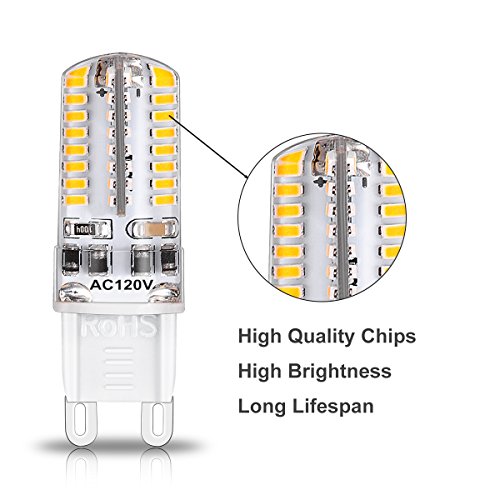 Ygs-Tech Dimmable G9 Led Bulbs, 4W(35W Halogen Equivalent), 3000K Warm White, Cri80, G9 Base Bulb For Chandelier, Interior Decoration Lighting, Commodity Display Lighting, 6-Pack #TOP3