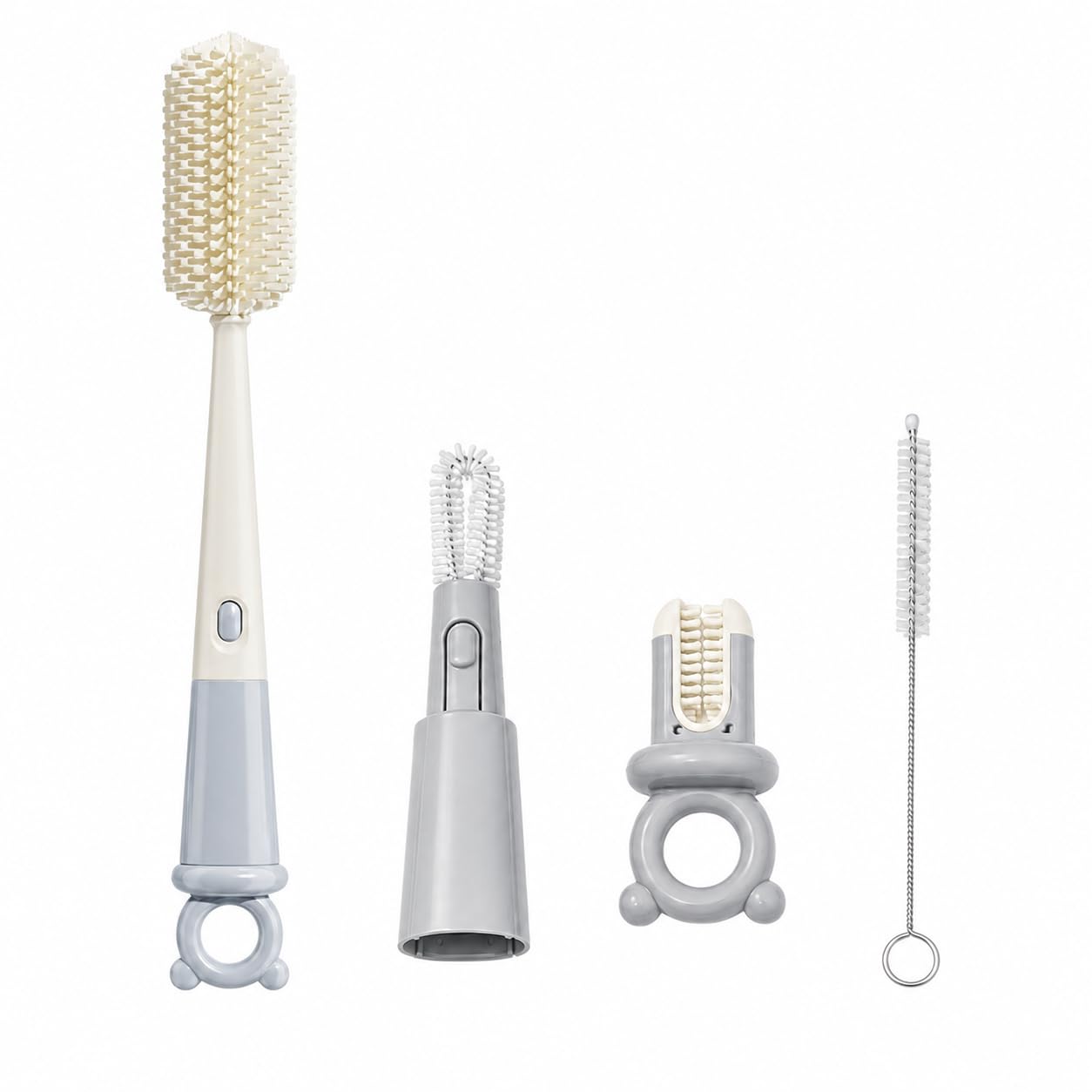 Bottle Brushes for Cleaning, 4-in-1 Bottle Cleaning Brush,Water Bottle Brush, Multifunctional Long Handle Cleaner for Narrow Bottles, Straws, Cups & Crevices, Ideal for Home, Kitchen, Travel
