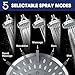 HOPOPRO 5-Mode High Pressure Shower Head - The Washington Post, NBC News, Today TV Show Recommended - High Flow Fixed Showerheads (4 Inch Chrome)