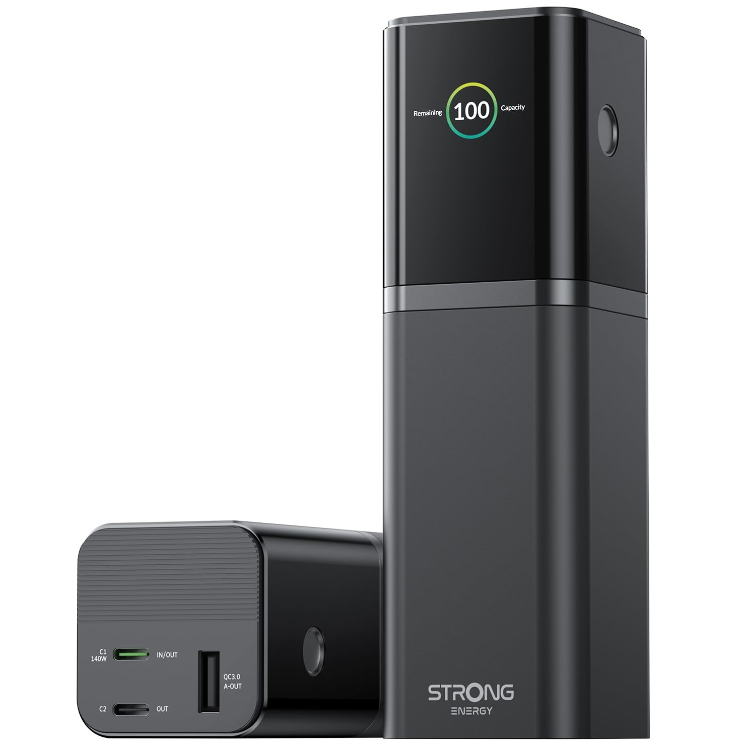 STRONG S-19 Power Bank Portatile 12000mAh, Ricarica Rapida 176W con USB-C 140W PD 3.1 + UFCS, Display TFT, Compatibile con iPhone 16, Galaxy S24, MacBook, iPad, Per Viaggi & Approvata per Aereo