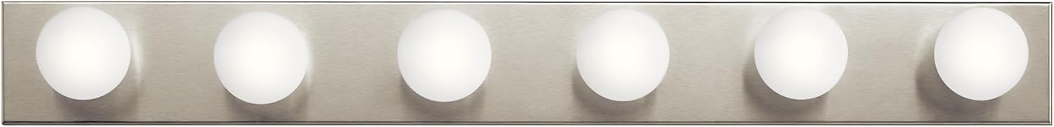 Kichler 36" Bath Bar Vanity Light in Brushed Nickel, 6-Light Traditional Bathroom Light, (36" L x 4.25" H), 626NI