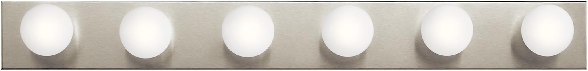 Kichler 36" Bath Bar Vanity Light in Brushed Nickel, 6-Light Traditional Bathroom Light, (36" L x 4.25" H), 626NI