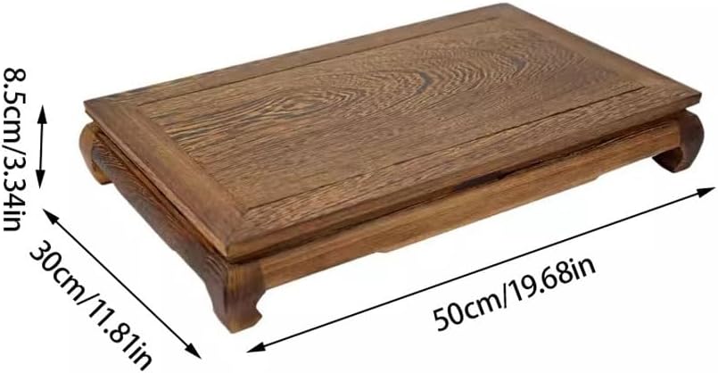 Bonsai Pedestal Vase Pedestal Stands Solid Wood Craft Base Ornament Base Rectangular Stone Base Flower Pot Fish Tank Buddha Statue teapot Base Planter Stand Plant Holder(Medium)