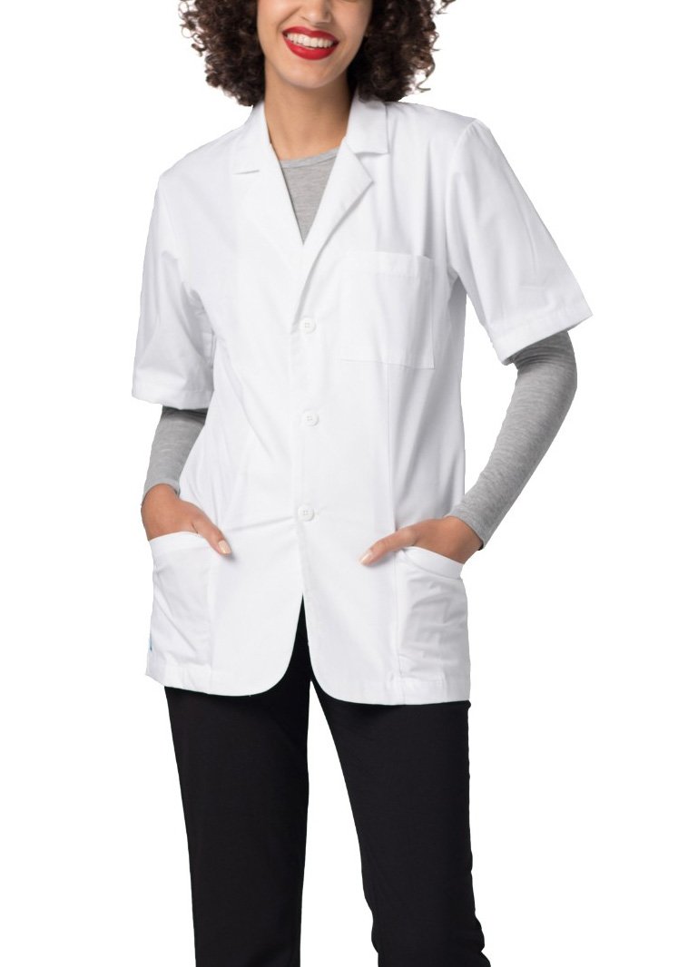 Adar Batas de laboratorio unisex - Bata de laboratorio de manga corta de 79 cm
