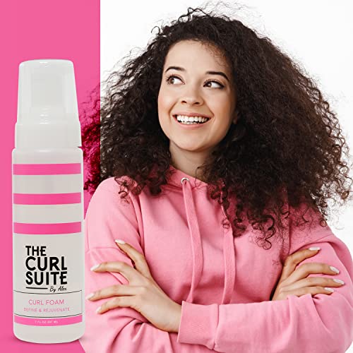 Image of The Curl Suite Hydrating Curl Foam (7 Oz.), Anti-Frizz Formula for Women & Men with Frizzy, Wavy Hair, Volumizing & Frizz Control Hair Mousse for Curly Hair