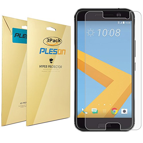HTC 10 Screen Protector, PLESON® [3-Pack] HTC One M10 Screen Protector, Premium HD Clear Film/Anti-Glare/Bubble-Free/Easy-Install Crystal Shield Screen Protector for HTC One M10-Lifetime Warranty