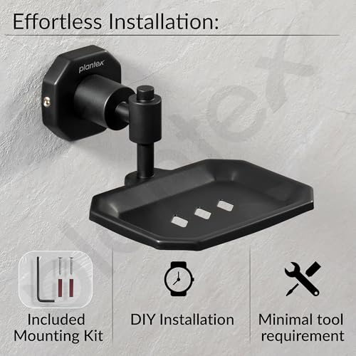 Image of Plantex 304 Grade Stainless Steel Soap Holder for Bathroom /Soap Dish /Soap Stand for Kitchen Sink /Soap Case /Bathroom Accessories- Nipron (Black)