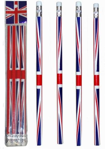 I Love London Souvenir / 5 Union Jack Flag Pencils/England Britain London Souvenir