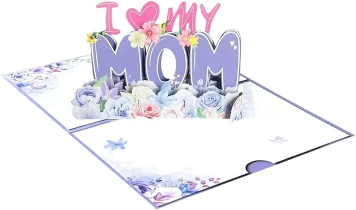 1pcs 3D Pop-Up Happy Birthday Rose Card - Perfect For Valentine's Day Party(B)