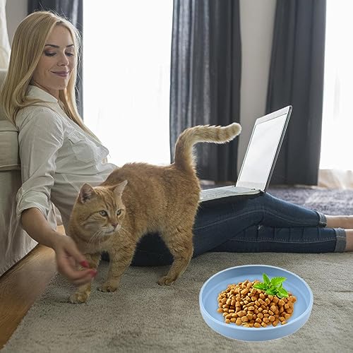 3 Pcs Katzennapf, Futternapf Katze, Silikonnapf Breit, Rutschfester Trinknapf für Trockenfutter und Nassfutter, Flacher Design, Multifunktionales Futternapf für Katzen und Hunde